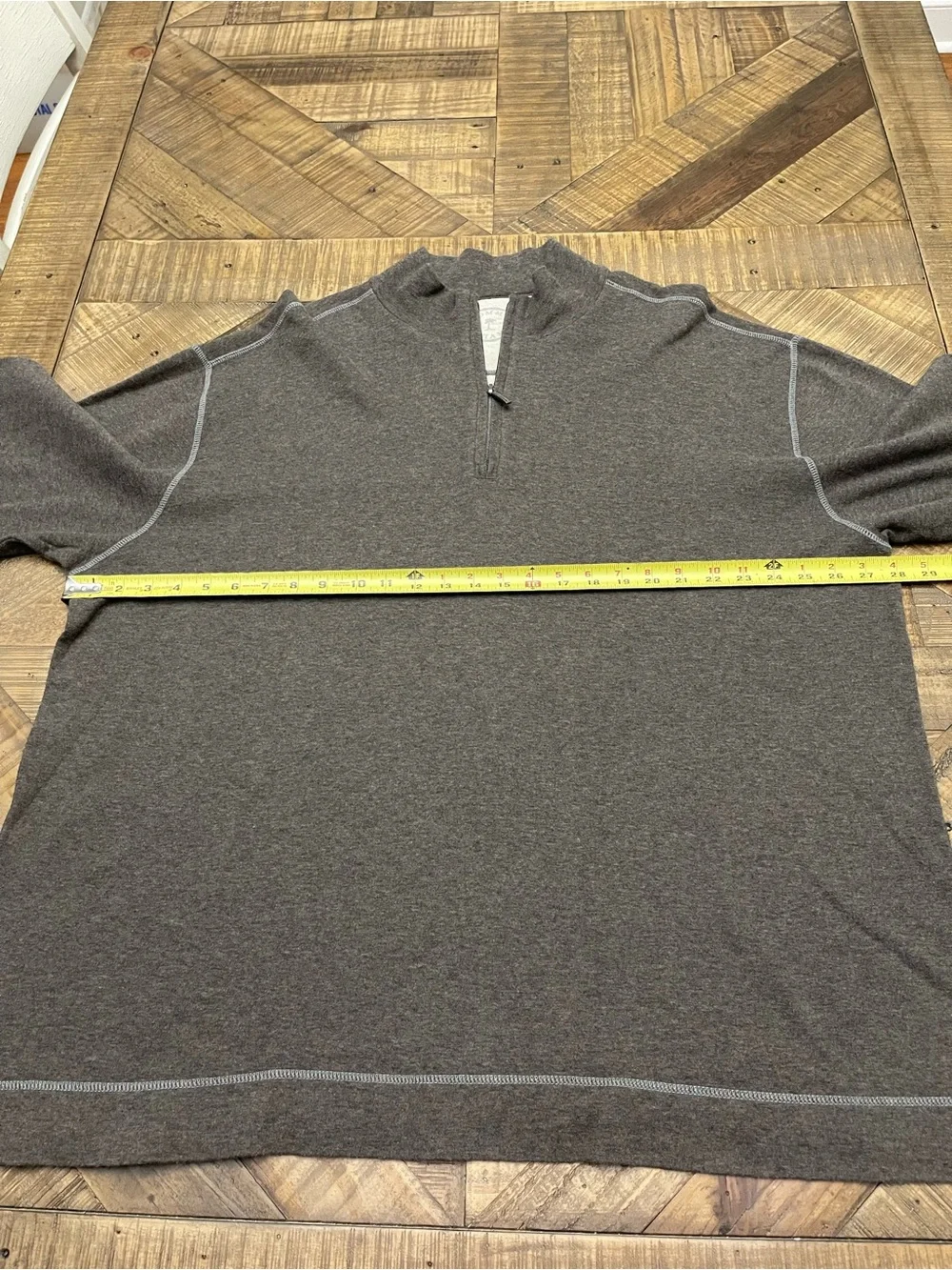 Tommy Bahama Men’s XXL Tobago Bay 1/4 Zip Pullover Sweatshirt Charcoal Gray